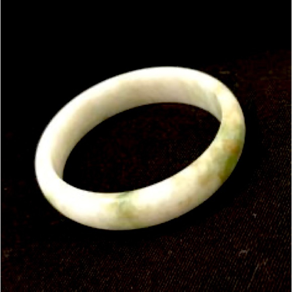 Solid White Jade Bracelet - image 1